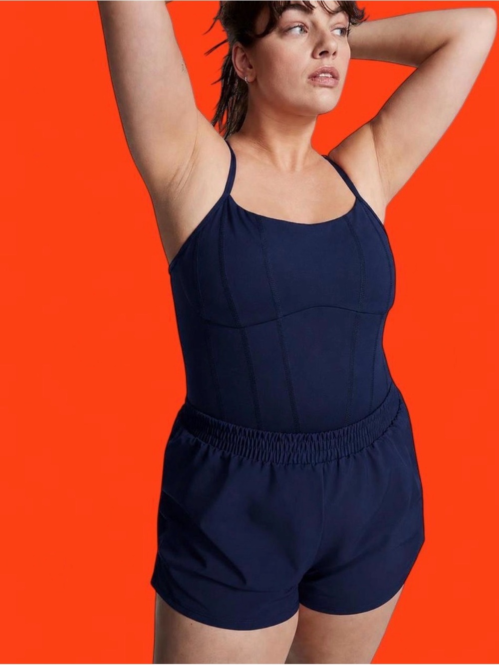 Victoria’s Secret PINK Ultimate Runsie Romper– Midnight Navy [XXL]